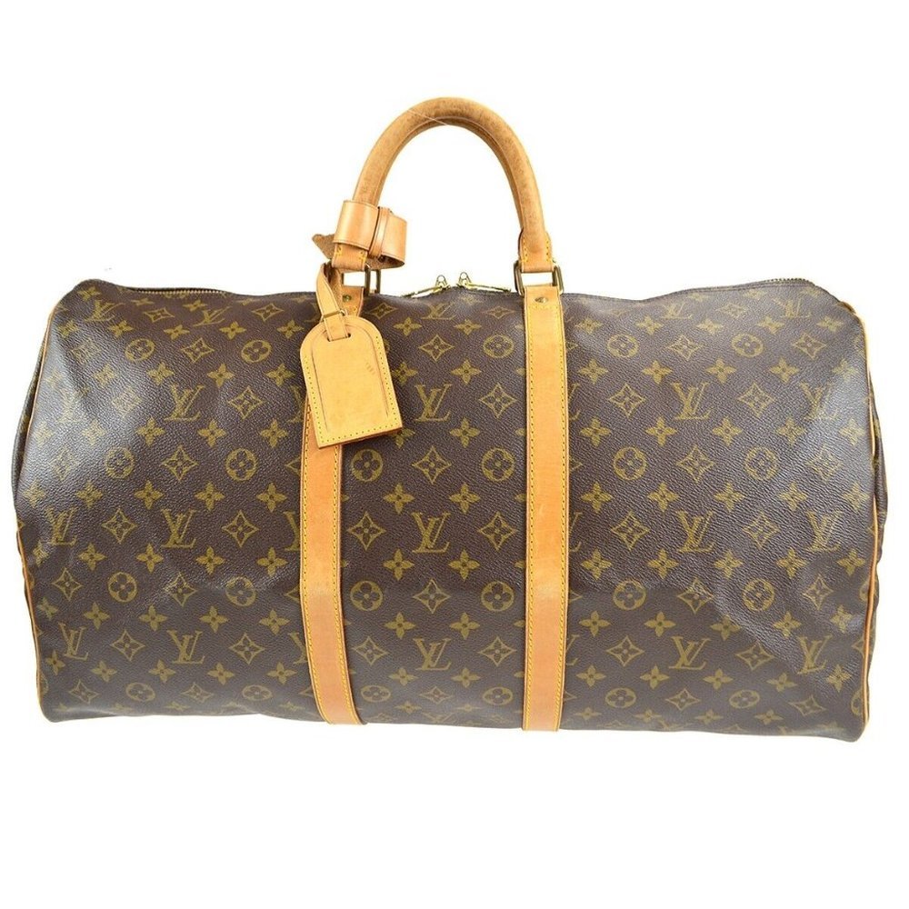 Authentic Louis Vuitton Travel Bag Keepall 55 Monogram Used LV Handbag Vintage